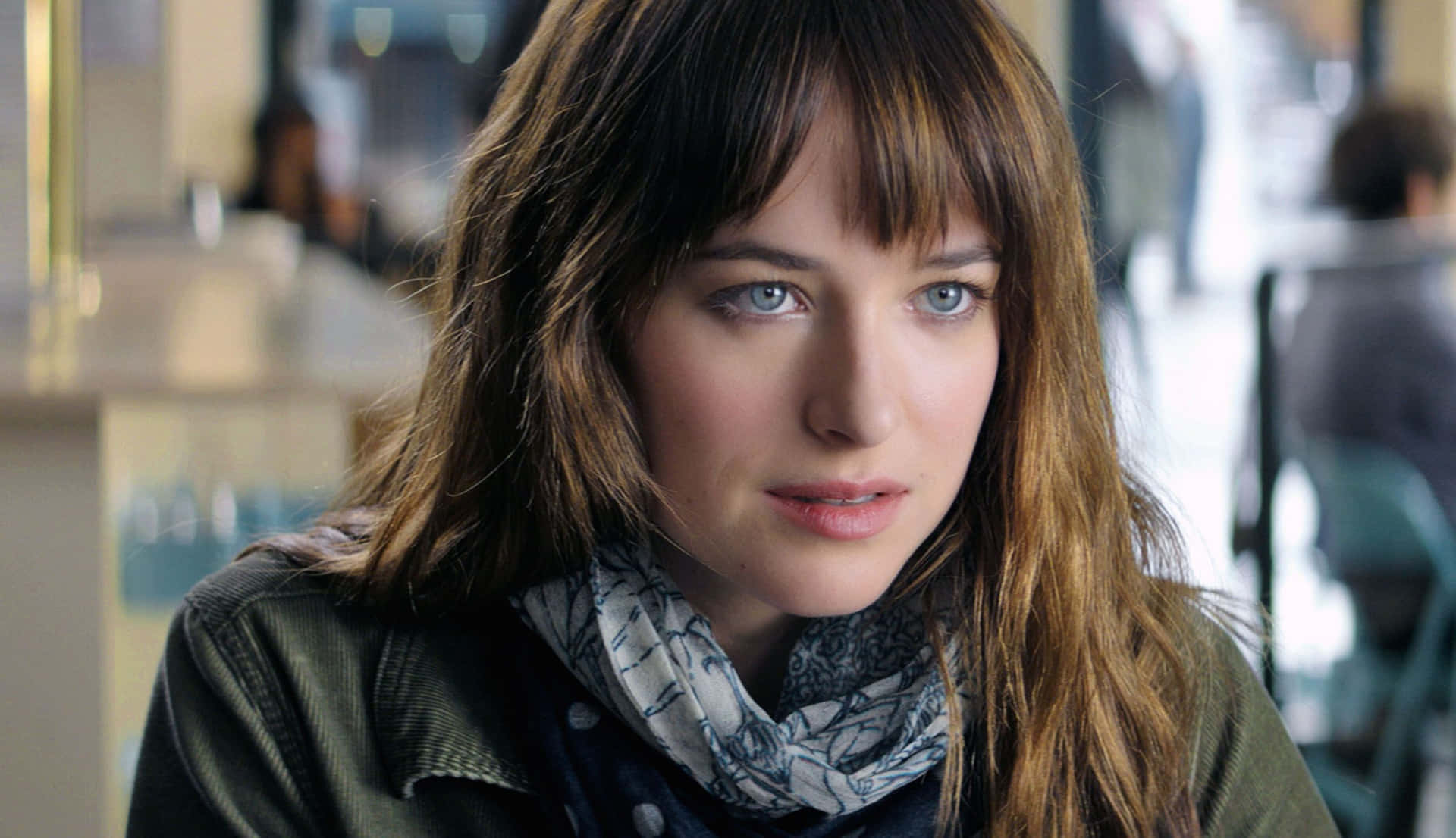 Fifty Shades Of Grey Anastasia With Bangs Background