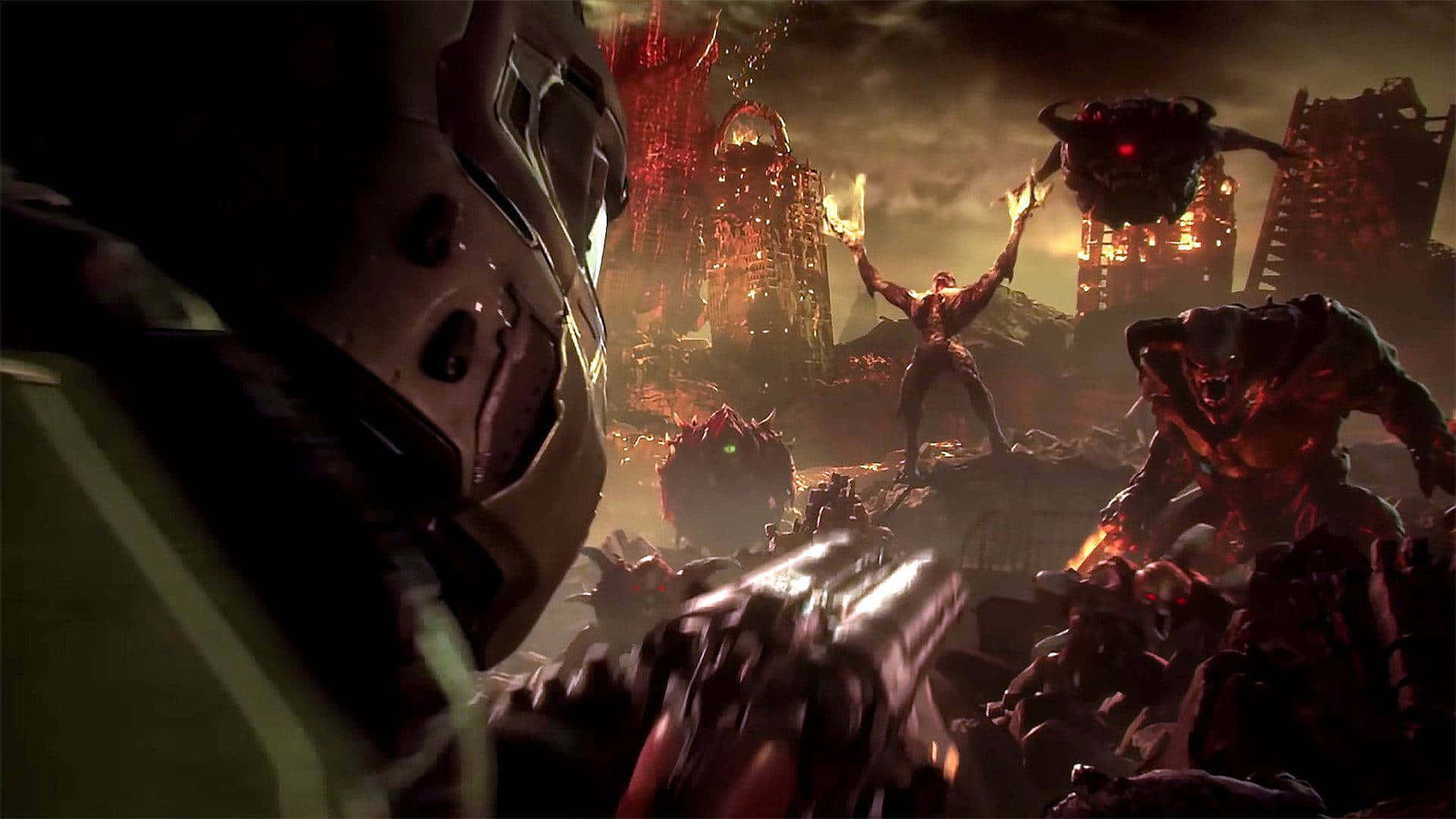 Fight Against Demons And Survive Hell With Doom Eternal Background