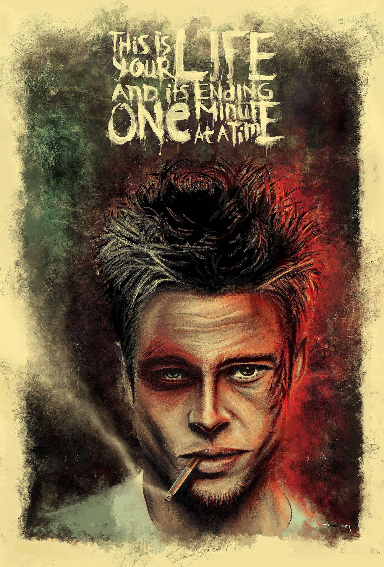 Fight Club Bruised Tyler Background