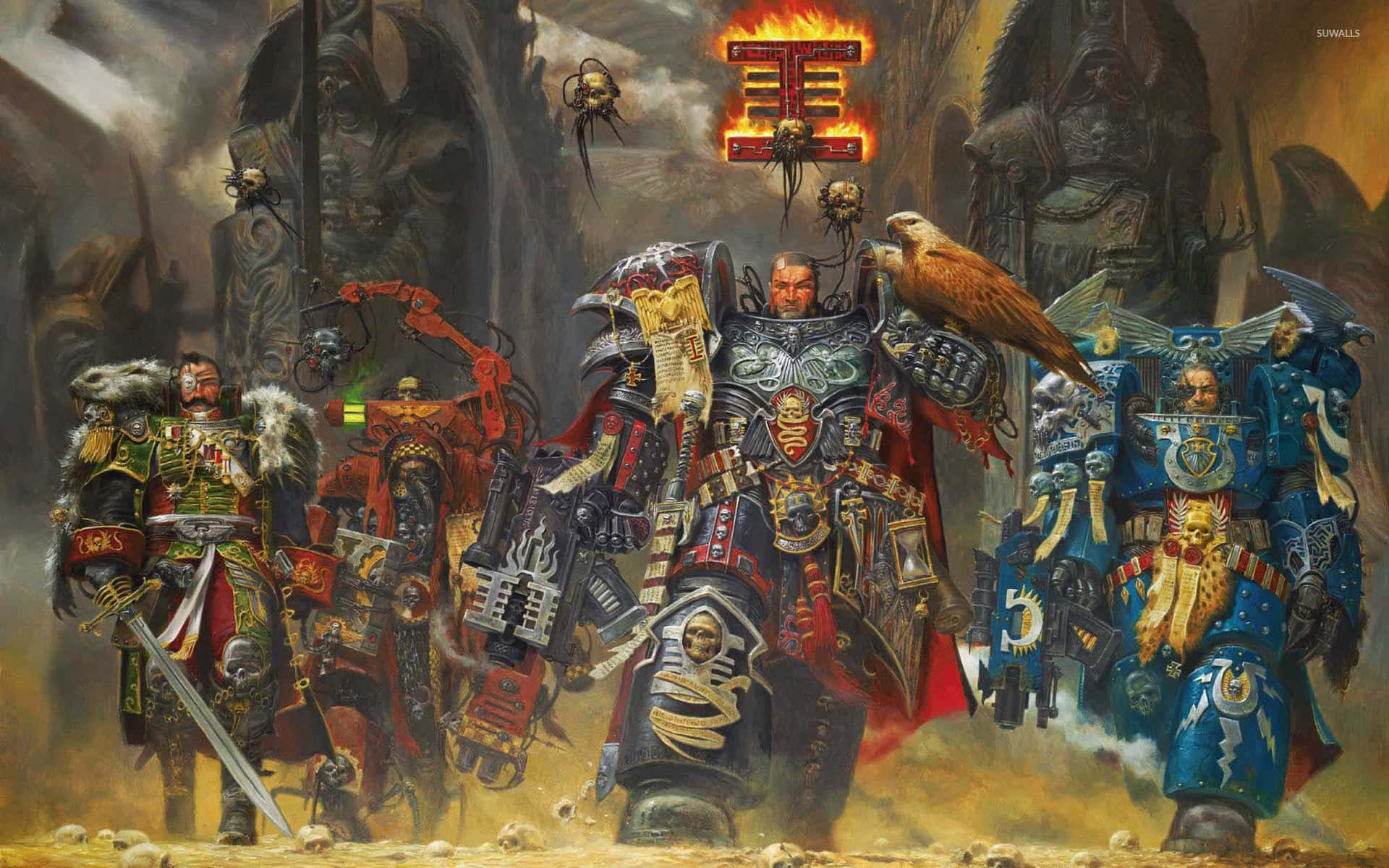 Fight For Victory In The Epic Fantasy War Of Warhammer 4k Background