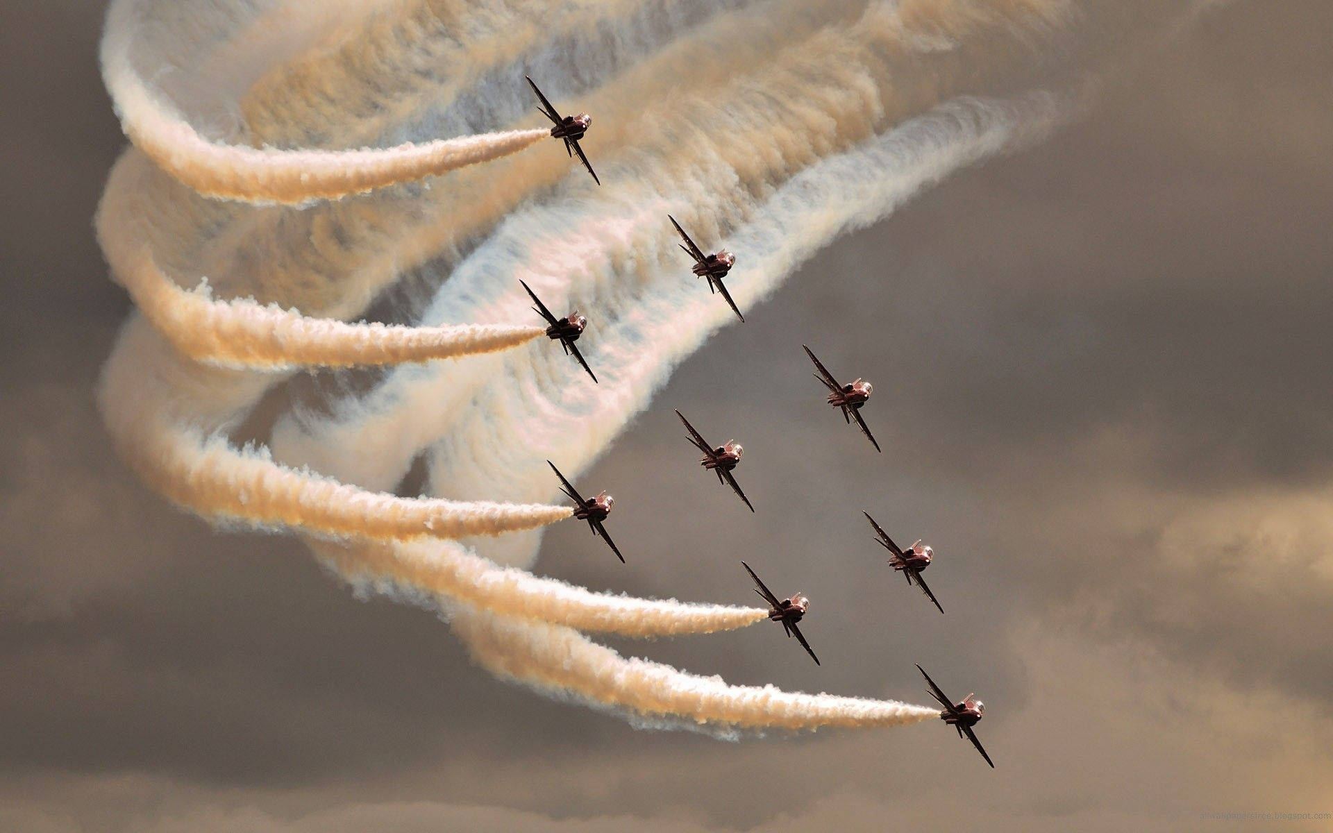 Fighter Jets In An Airshow Background