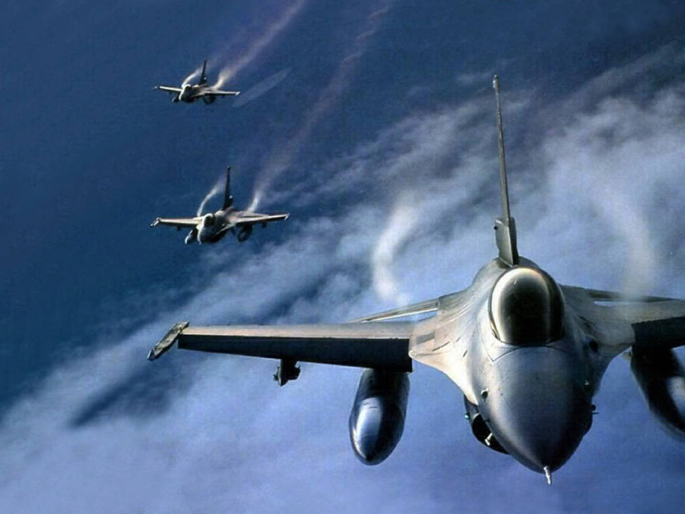 Fighter Jets In Combat Background