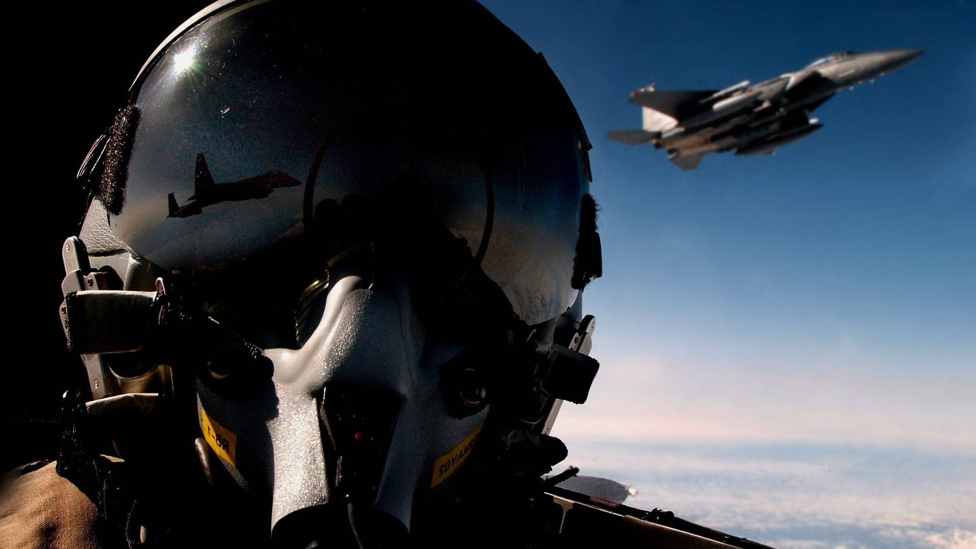 Fighter Pilot Of Military Aircraft Desktop Background