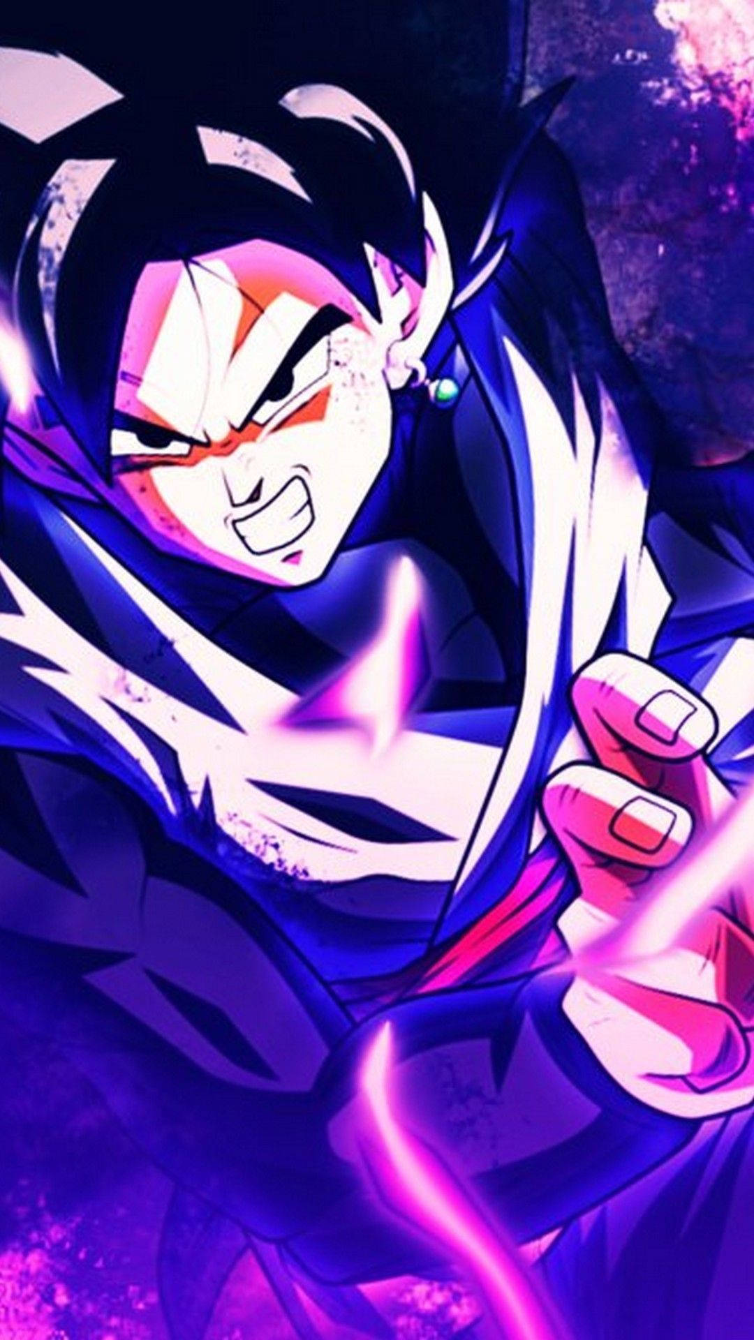 Fighting And Attacking Black Goku Phone Background