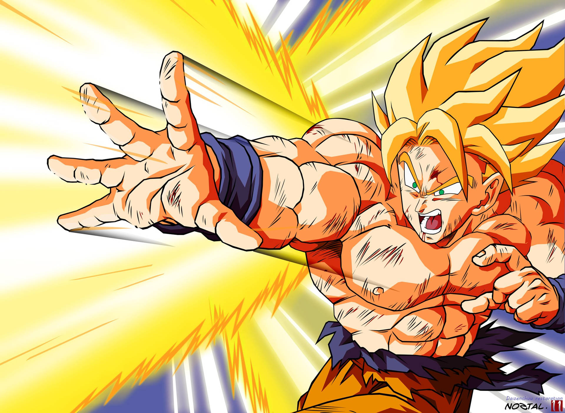 Fighting Goku Super Saiyan Background