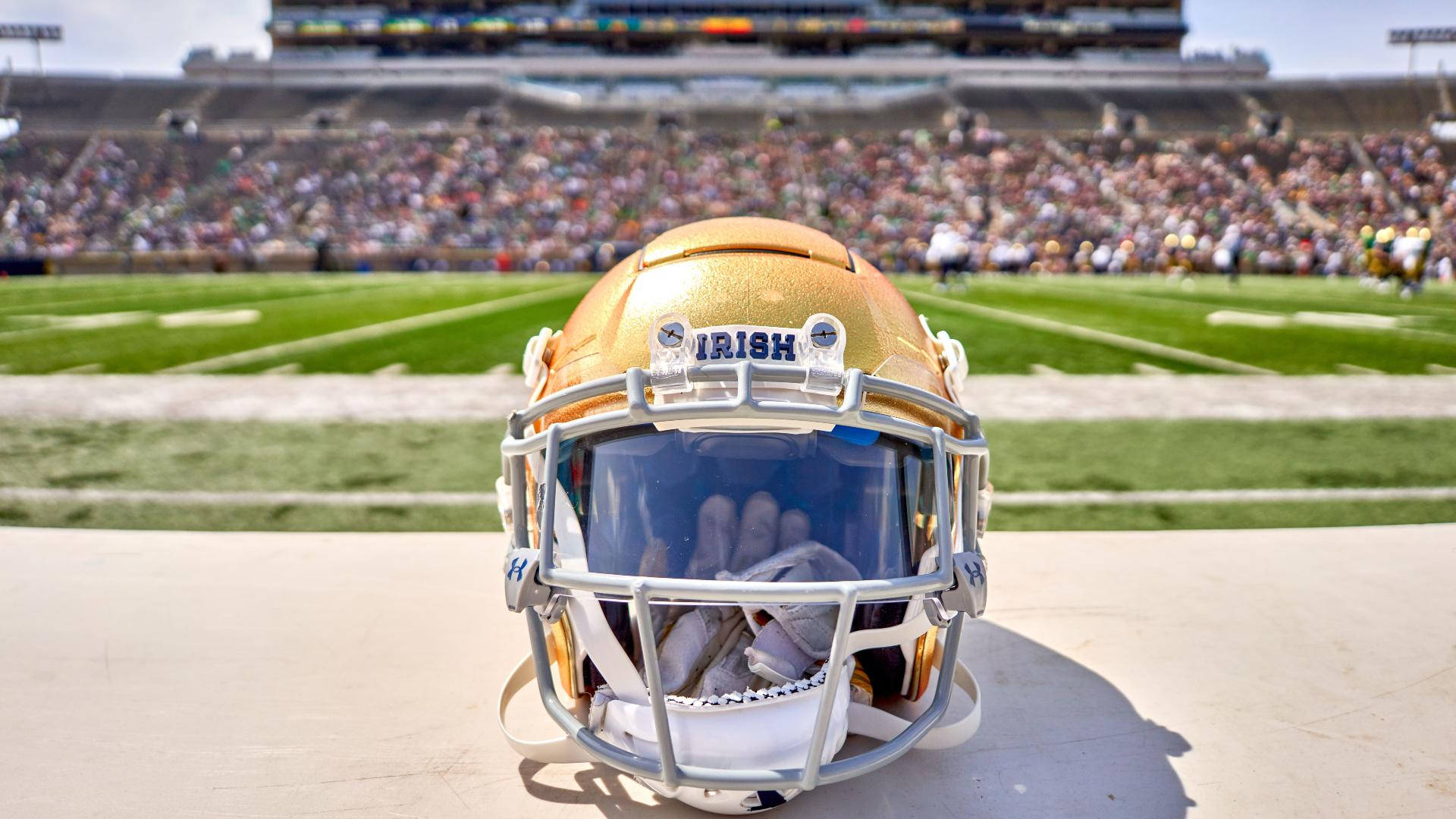 Fighting Irish Spirit Lives On In Notre Dame Football Background