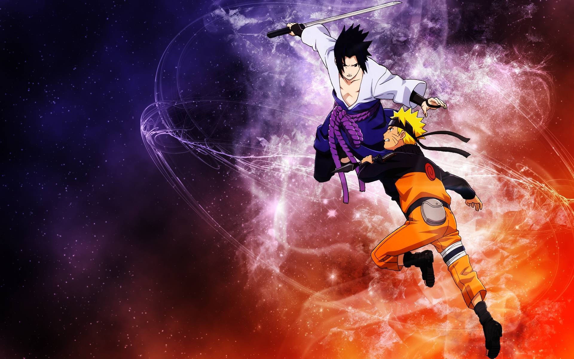 Fighting Sasuke And Naruto Hd Background
