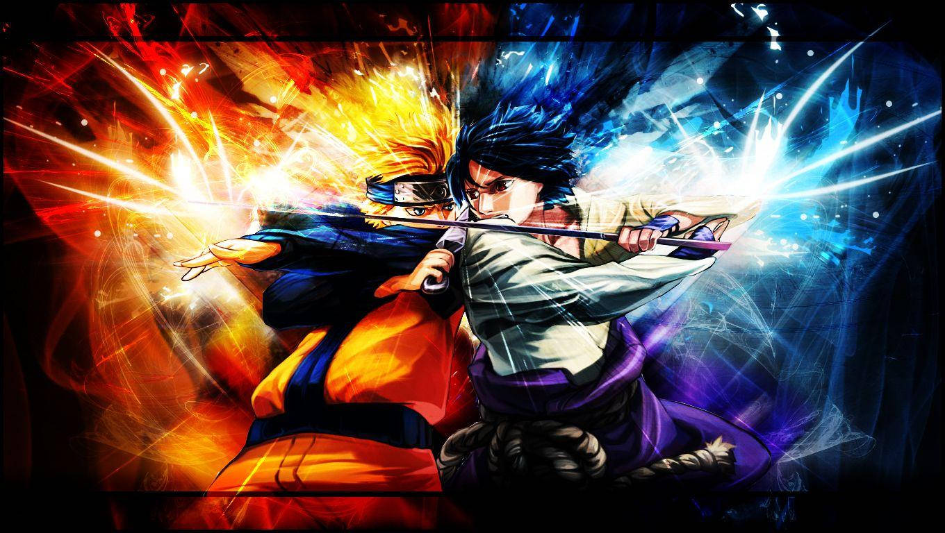 Fighting Sasuke And Naruto Pc Background