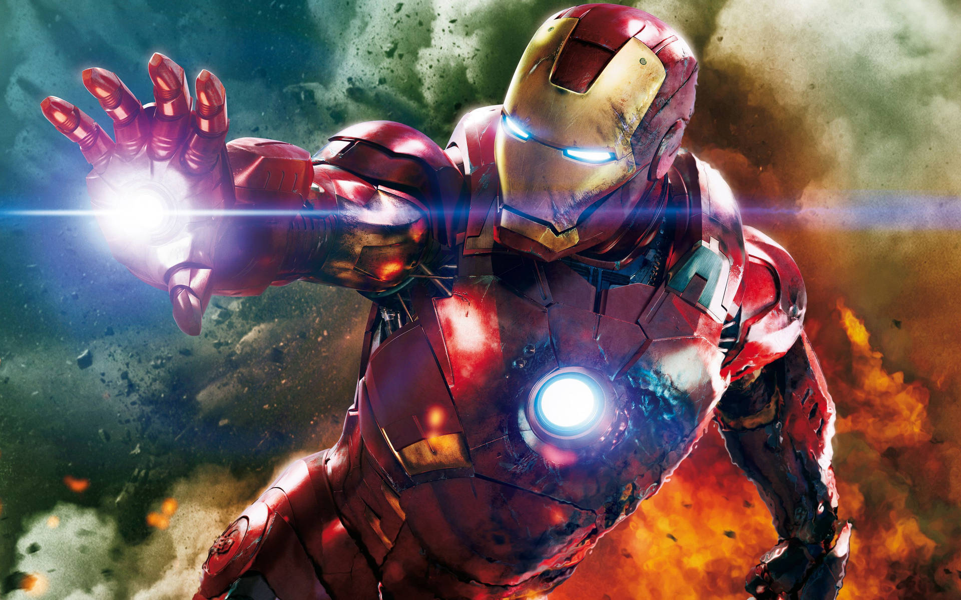 Fighting Scene Iron Man Superhero Background