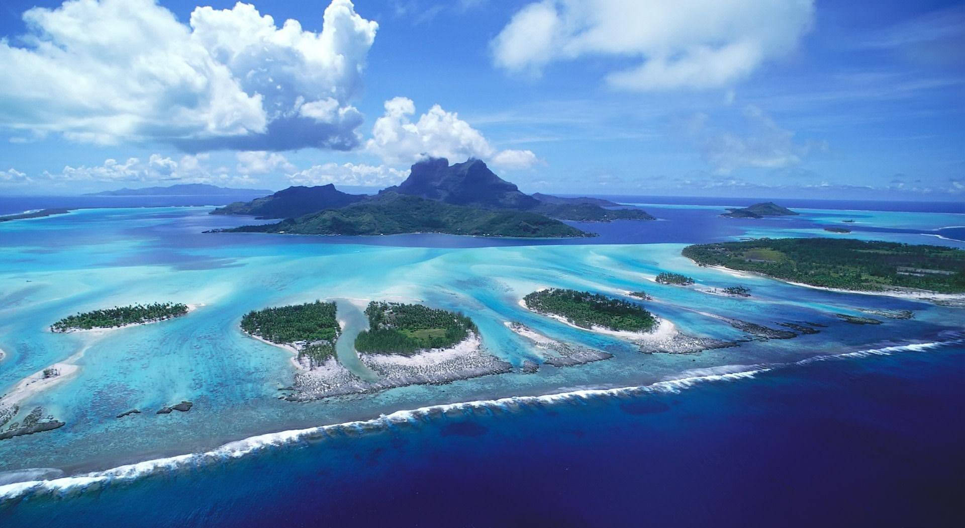 Fiji Aerial View Archipelago Background