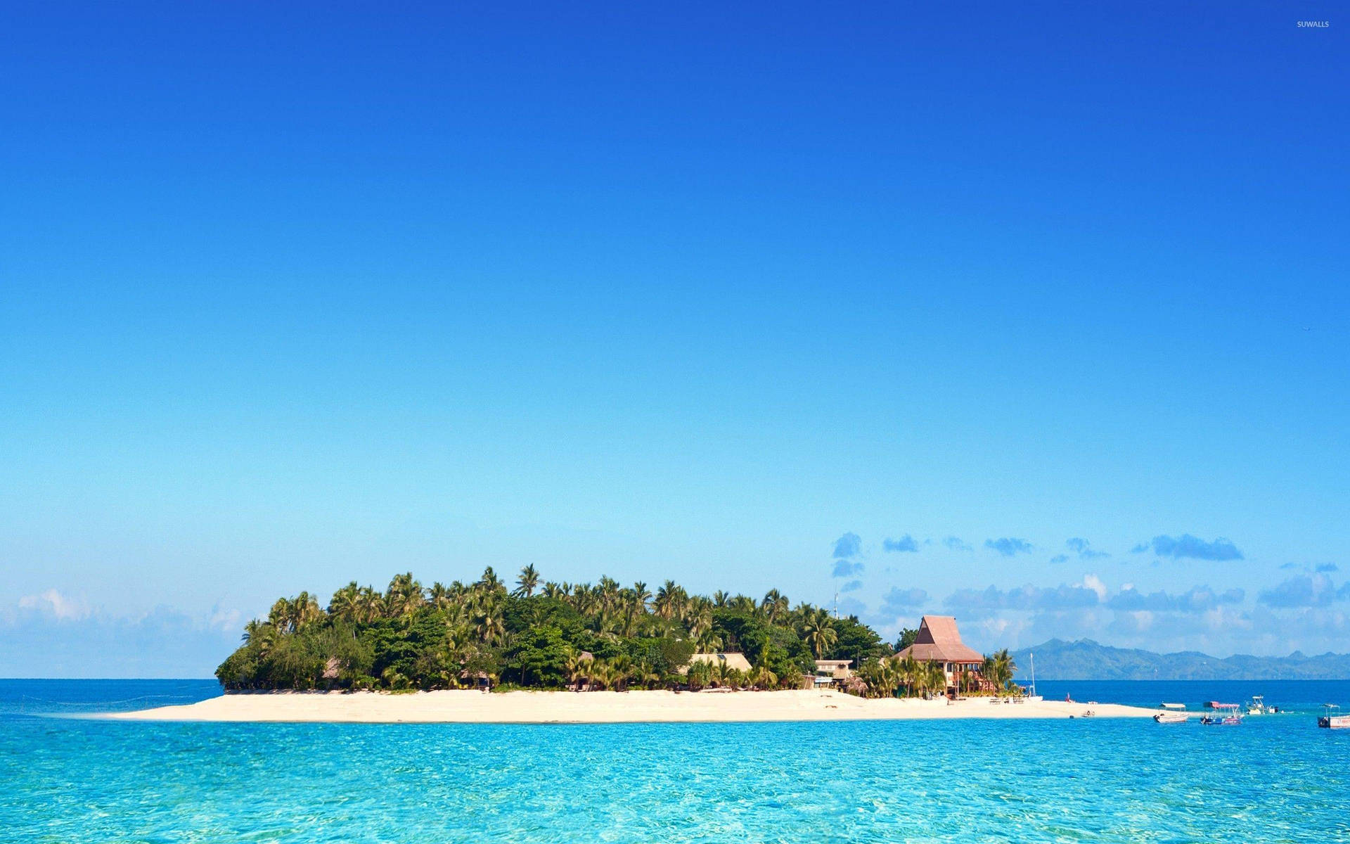 Fiji Clear Blue Sky Background