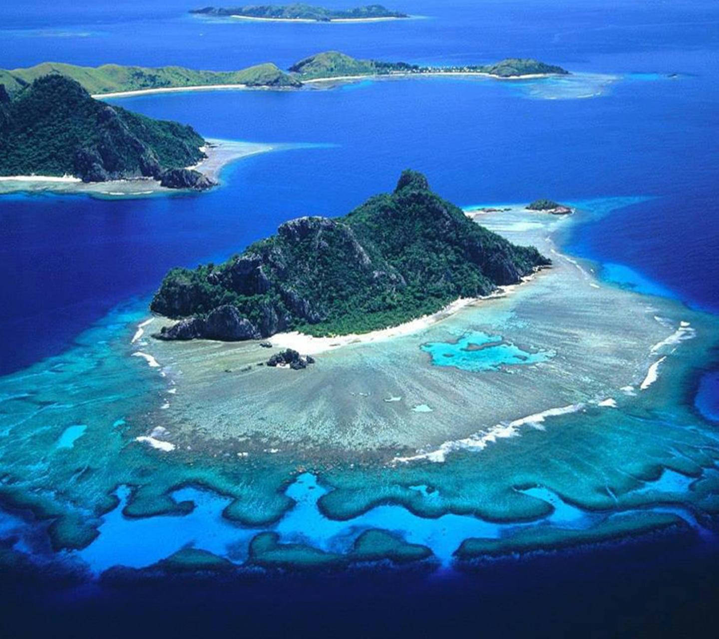Fiji Mamanuca Islands Aerial View Background