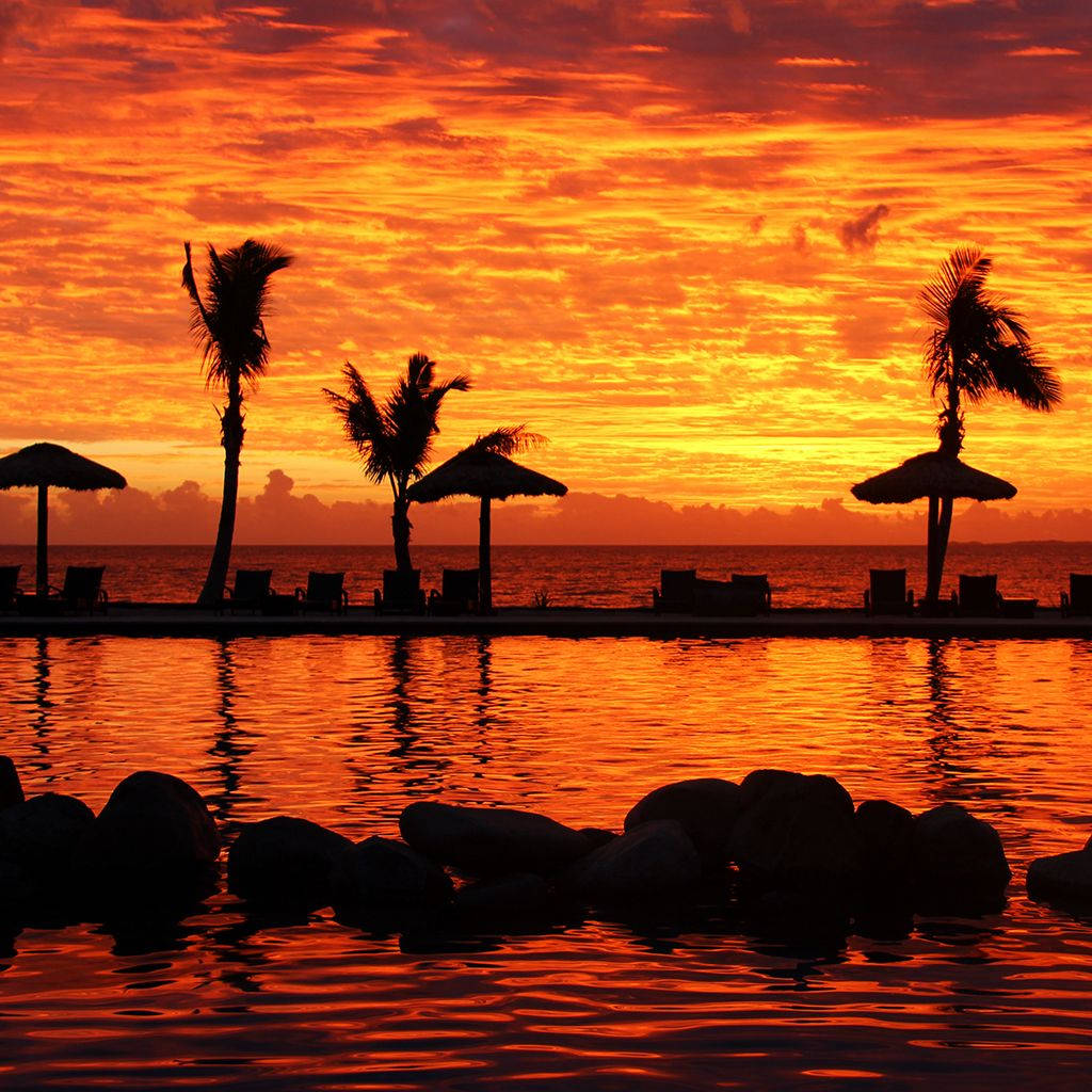 Fiji Orange Skies Background