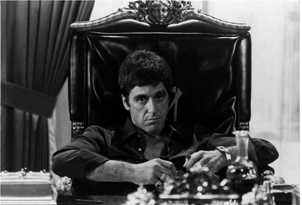 Film Poster Of Iconic Crime Drama Scarface Background