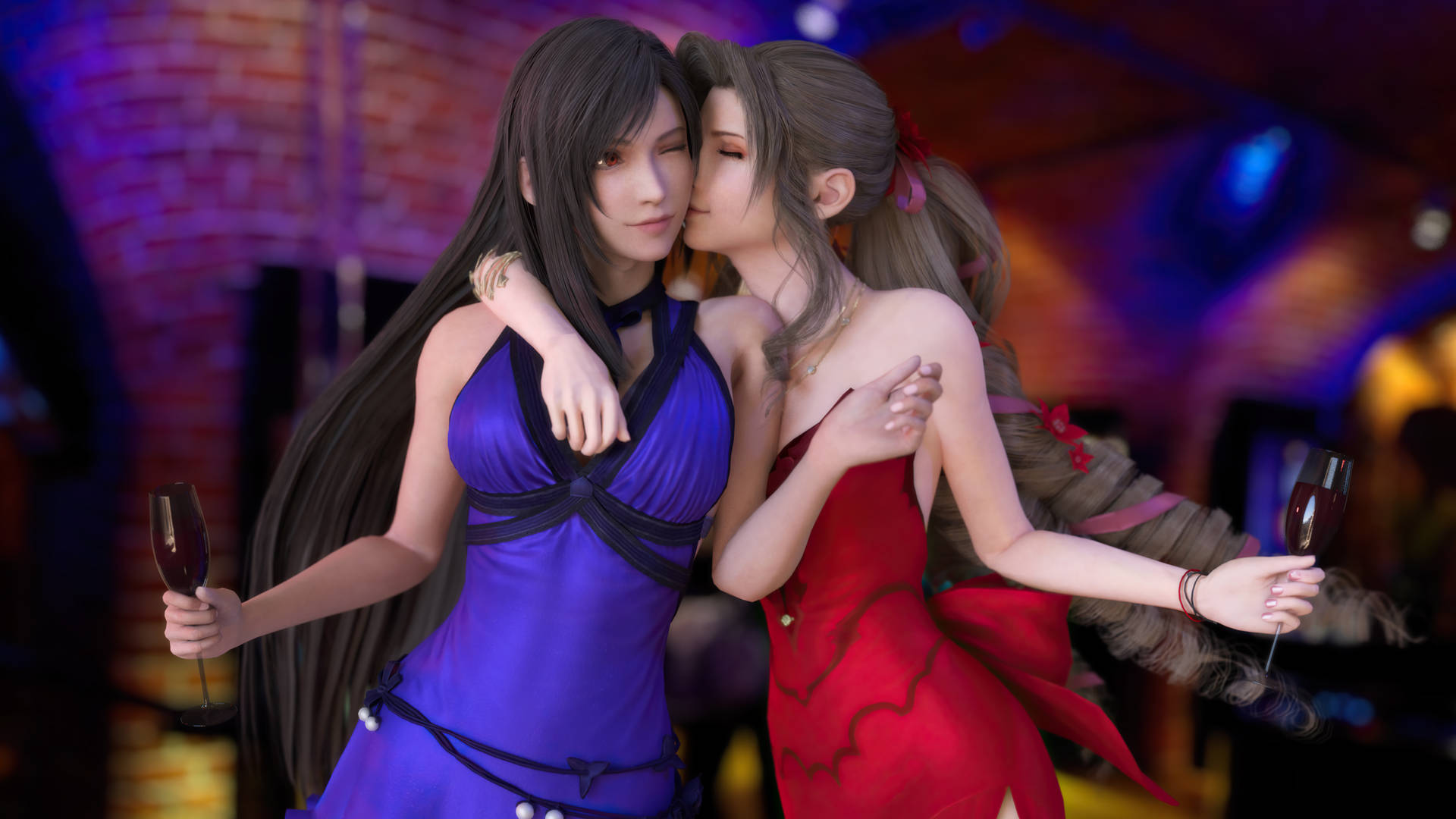 Final Fantasy 7 Party Girls Background