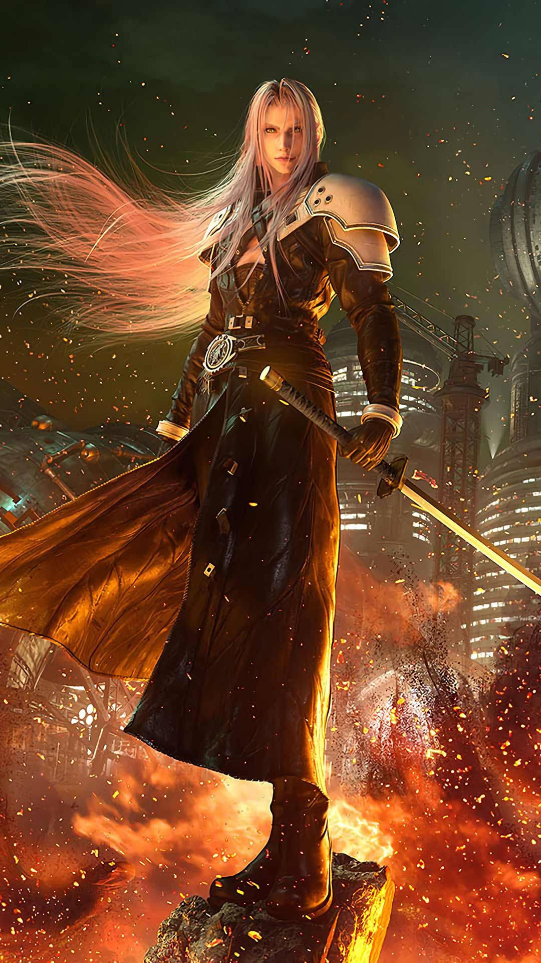 Final Fantasy 7 Sephiroth Fire Background