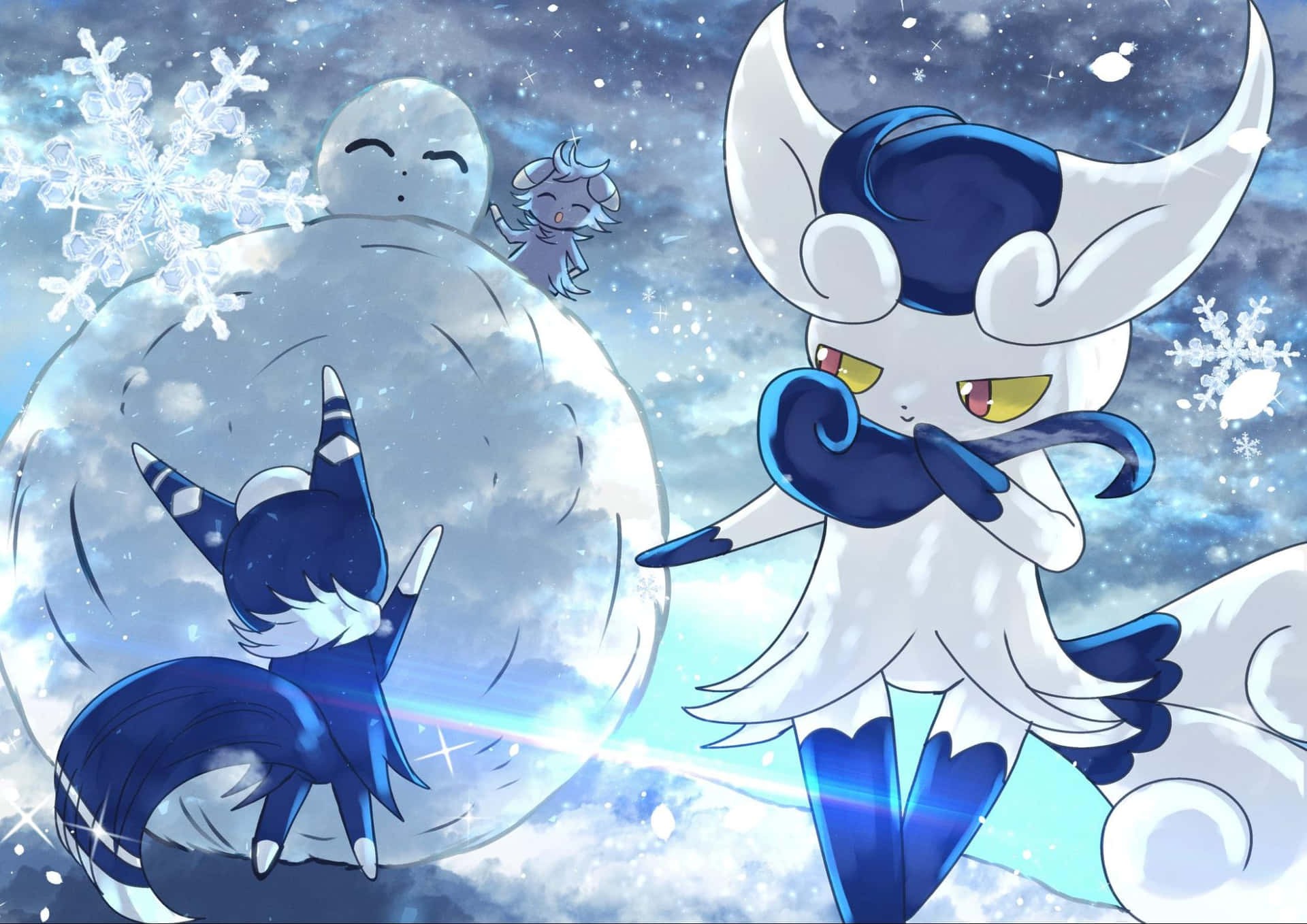 Final Forms Of Espurr In Snow Background