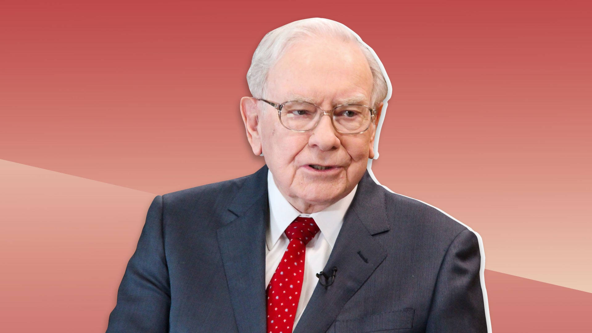 Finance Mogul, Warren Buffett Against A Pink Backdrop Background