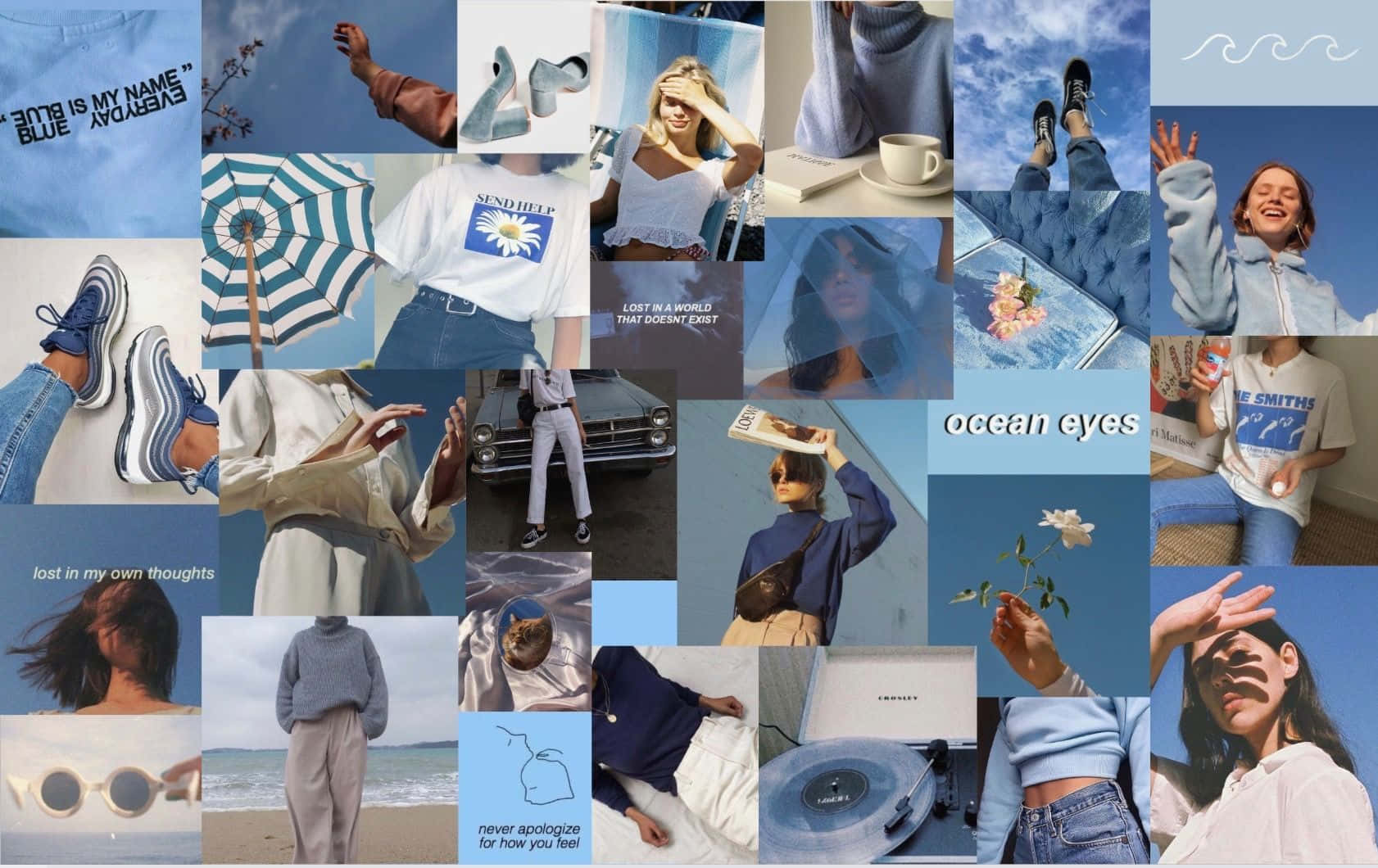 Find A Unique Way To Customize Your Desktop With A Collage Aesthetic. Background