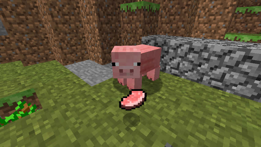 Find Fun In The Far Realms Of Minecraft With A Pig Background