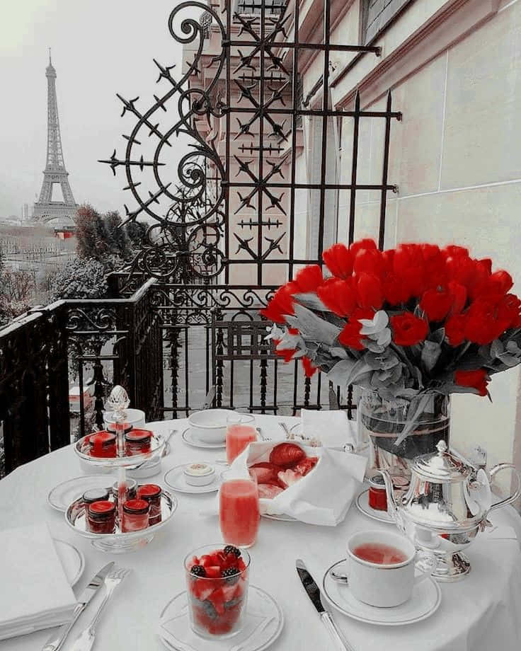 Find Harmony In The Colors Red And White. Background