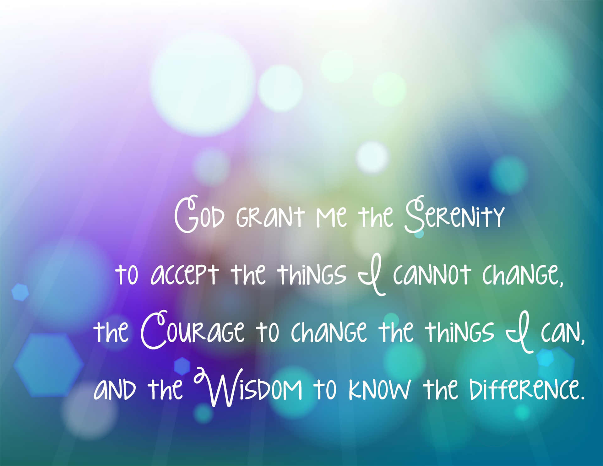 Find Peace In The Serenity Prayer Background