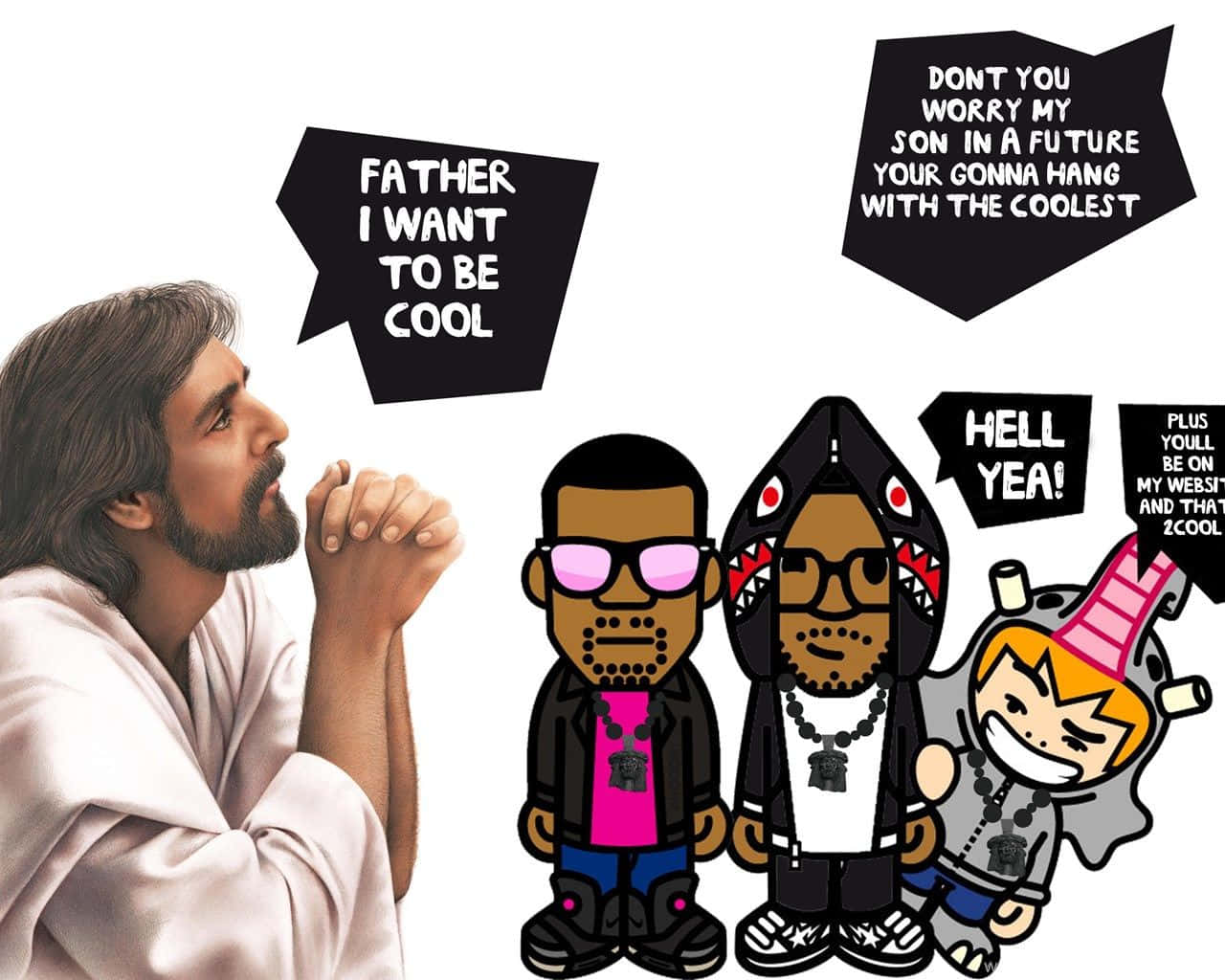 Find Peace, Joy, Hope And Love In The Teachings Of Cool Jesus. Background