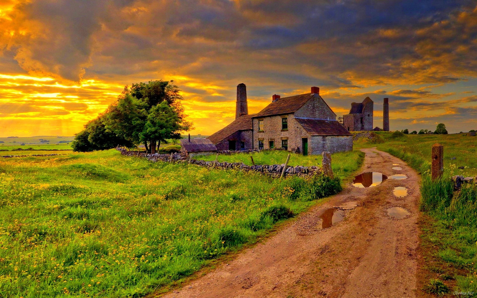 Find Solace In The Beauty Of A Farm. Background