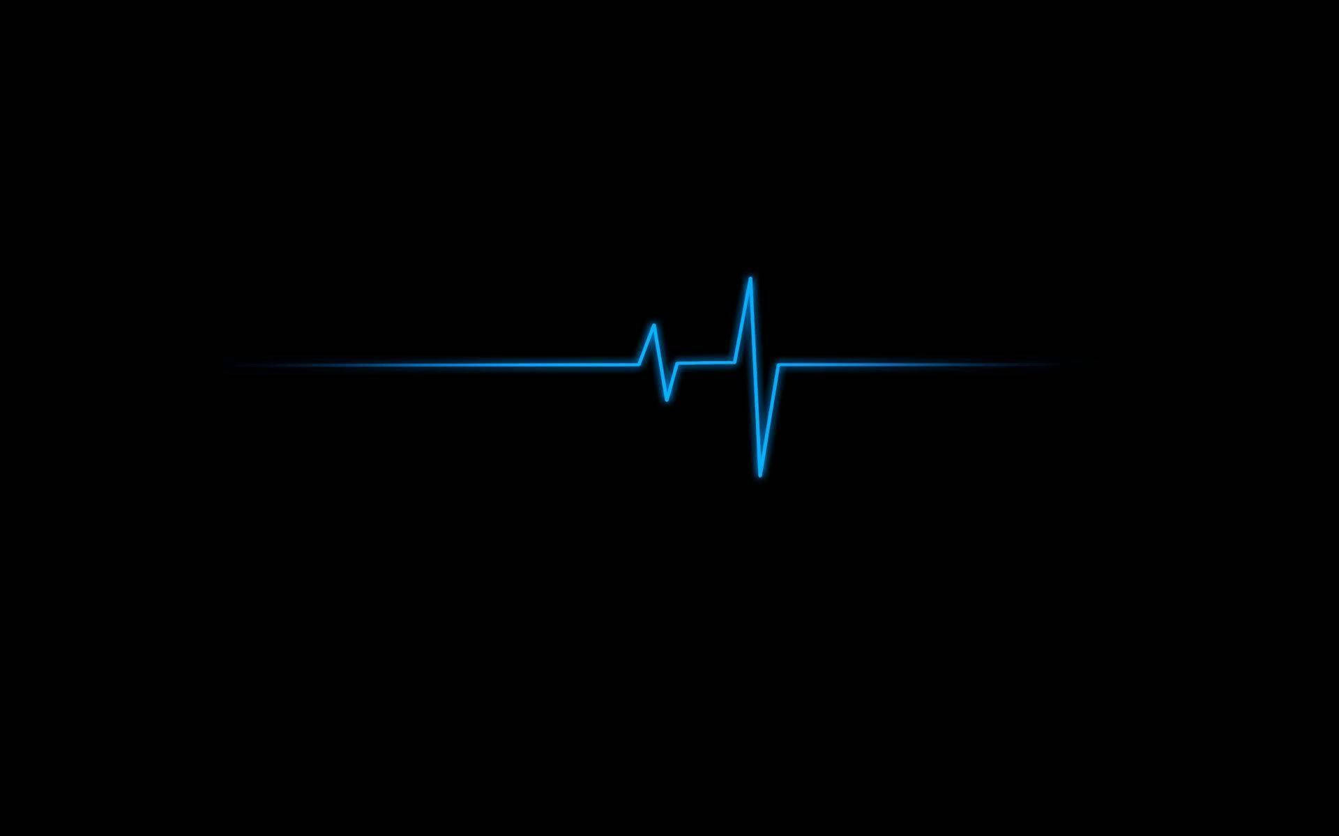 Find Your Inner Rhythm With Black And Light Blue Heartbeat Background