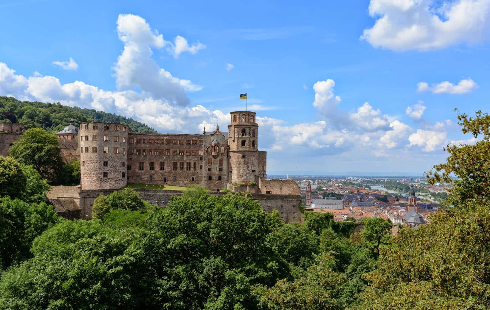 Fine Day At Heidelberg Castle Background