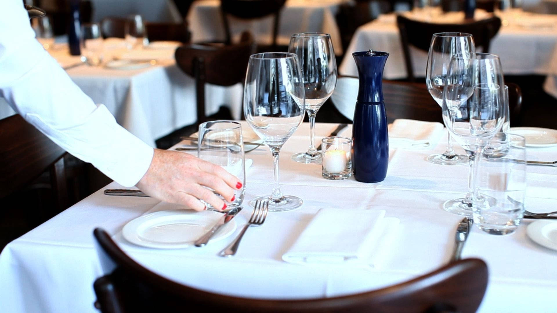 Fine Dining Restaurant Cutlery Set Up Background