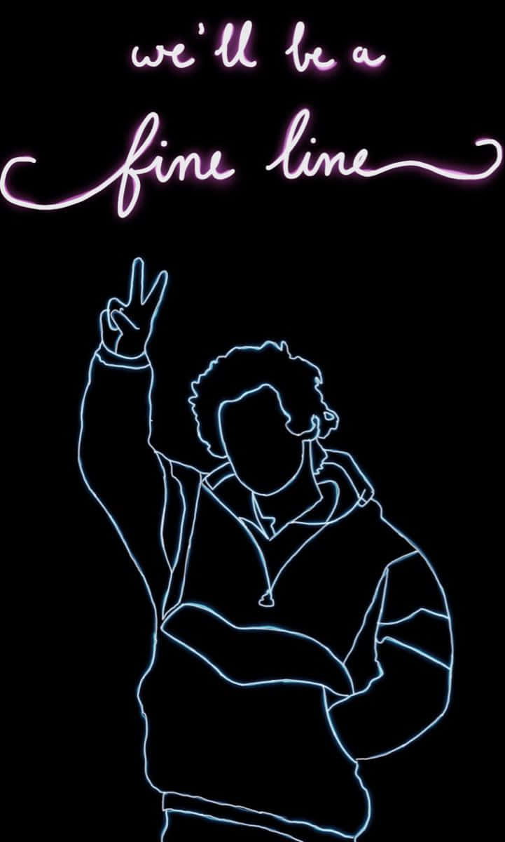 Fine Line Neon Silhouette Background