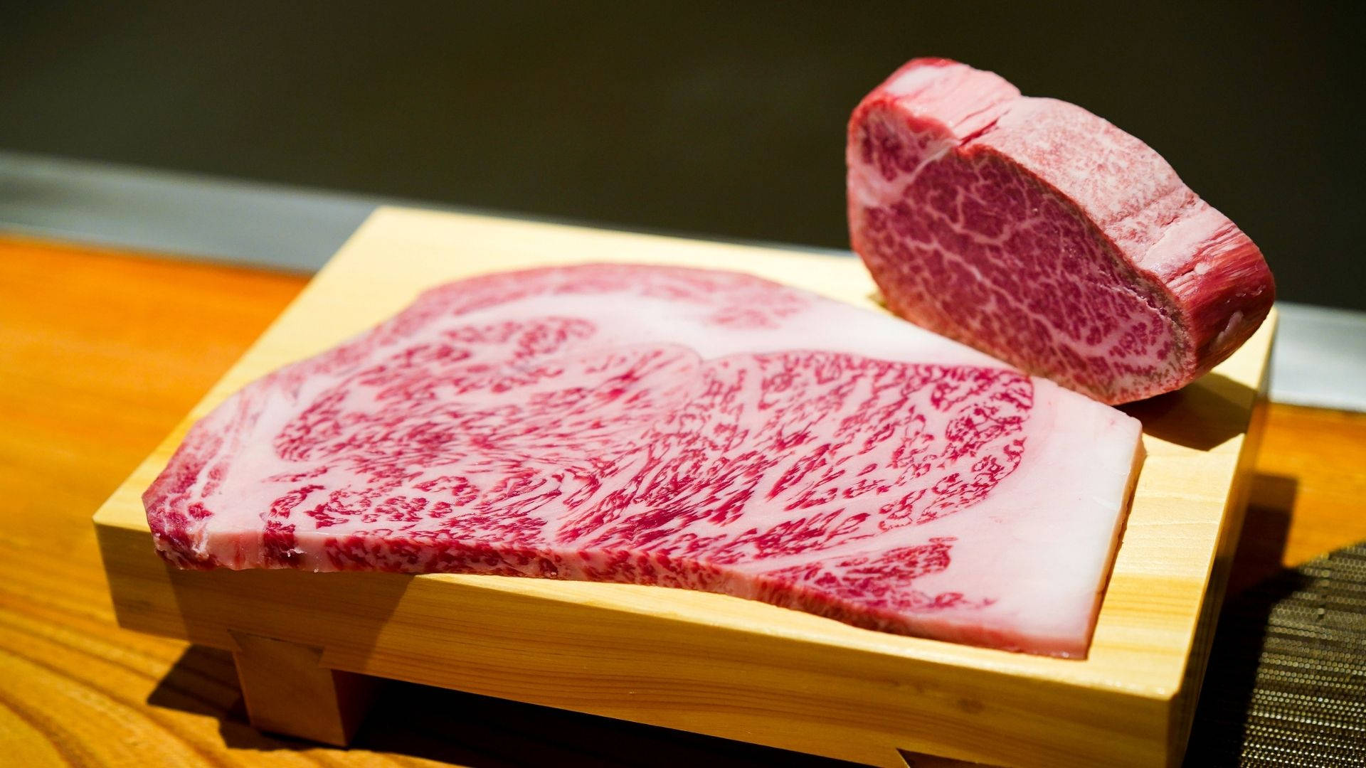 Fine Slice Of Kobe Beef Background