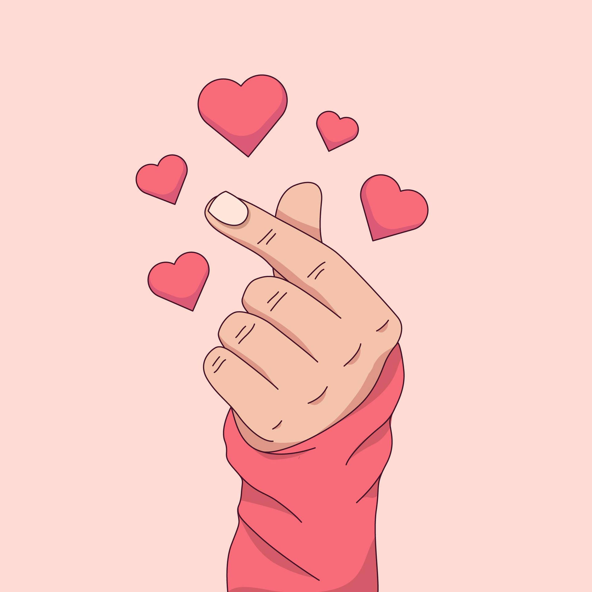 Finger Heart Love Drawing Background