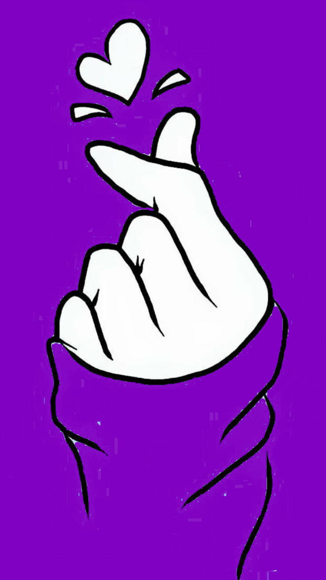 Finger Heart Ultraviolet Background