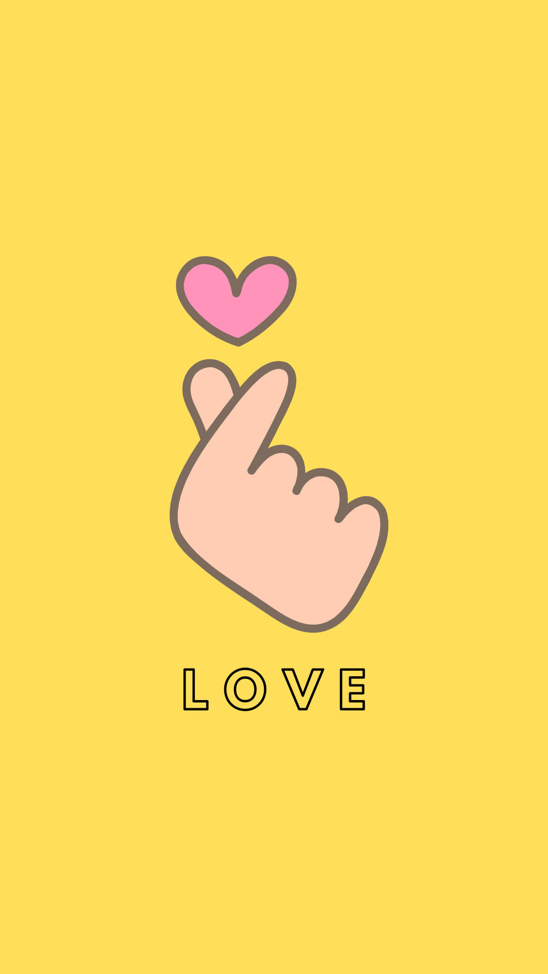 Finger Heart With The Word Love