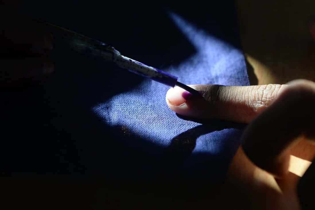 Finger Marked With Indelible Ink Background