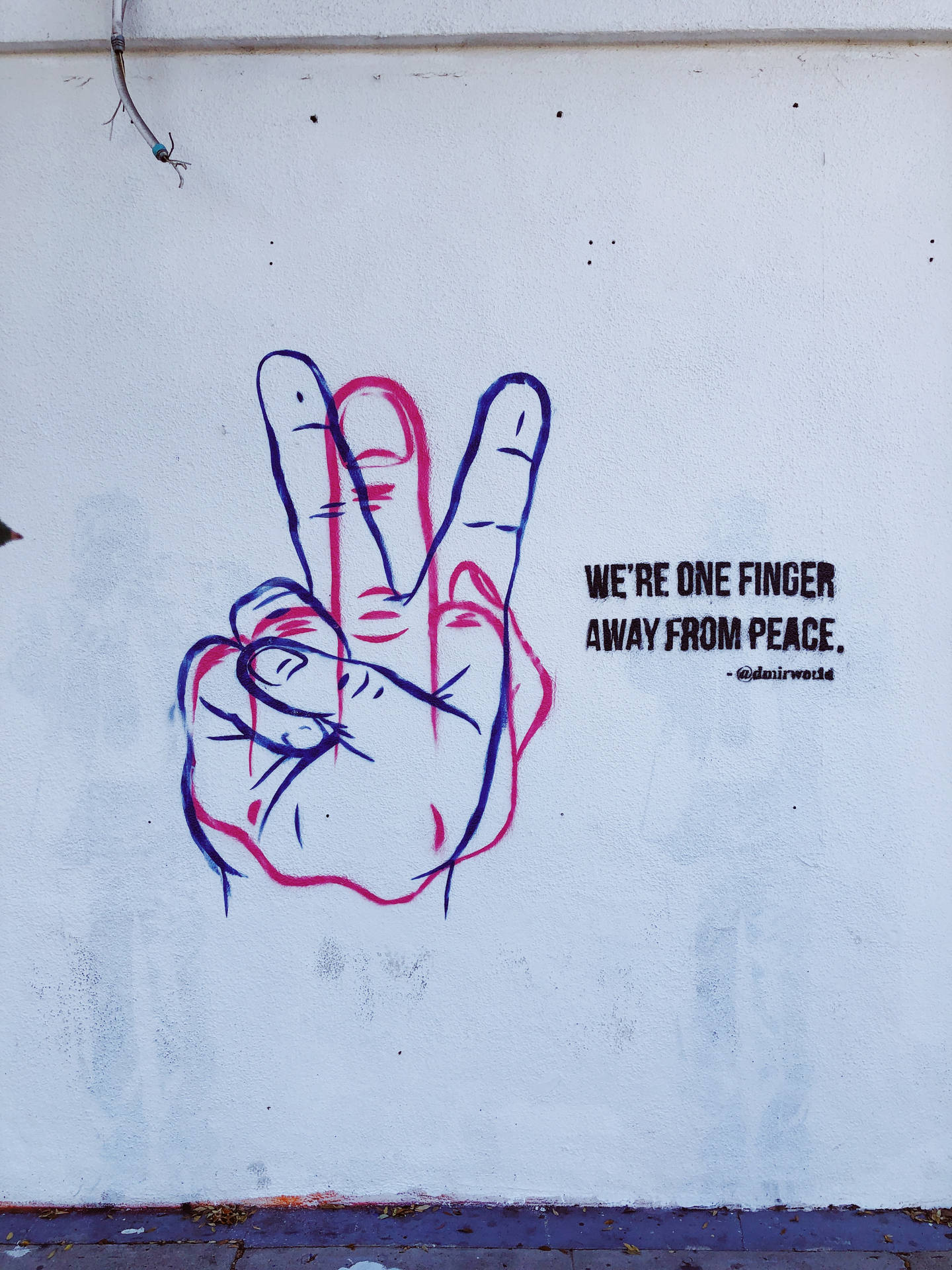 Finger War Sign Street Art Background
