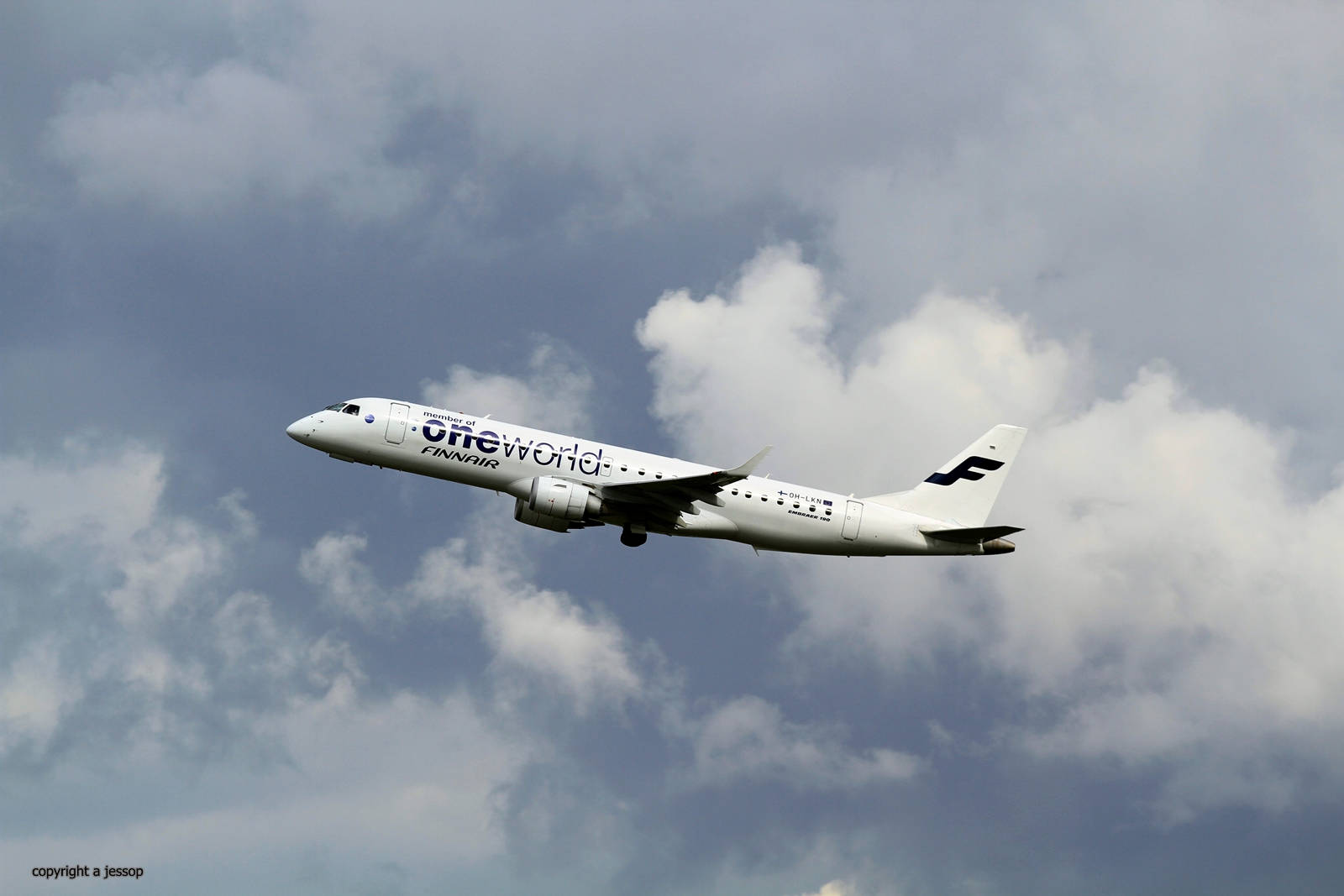 Finnair In Cloudy Sky Background