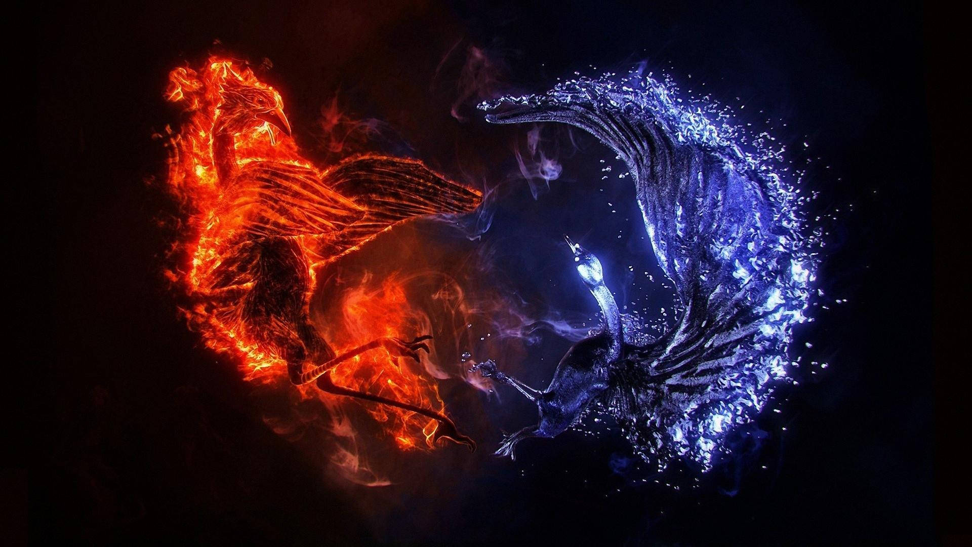 Fire And Ice Dragon Background