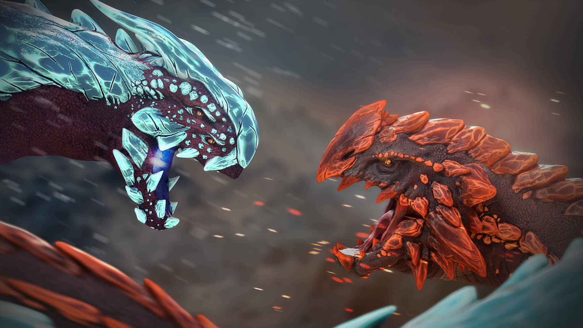 Fire And Ice Dragons Background