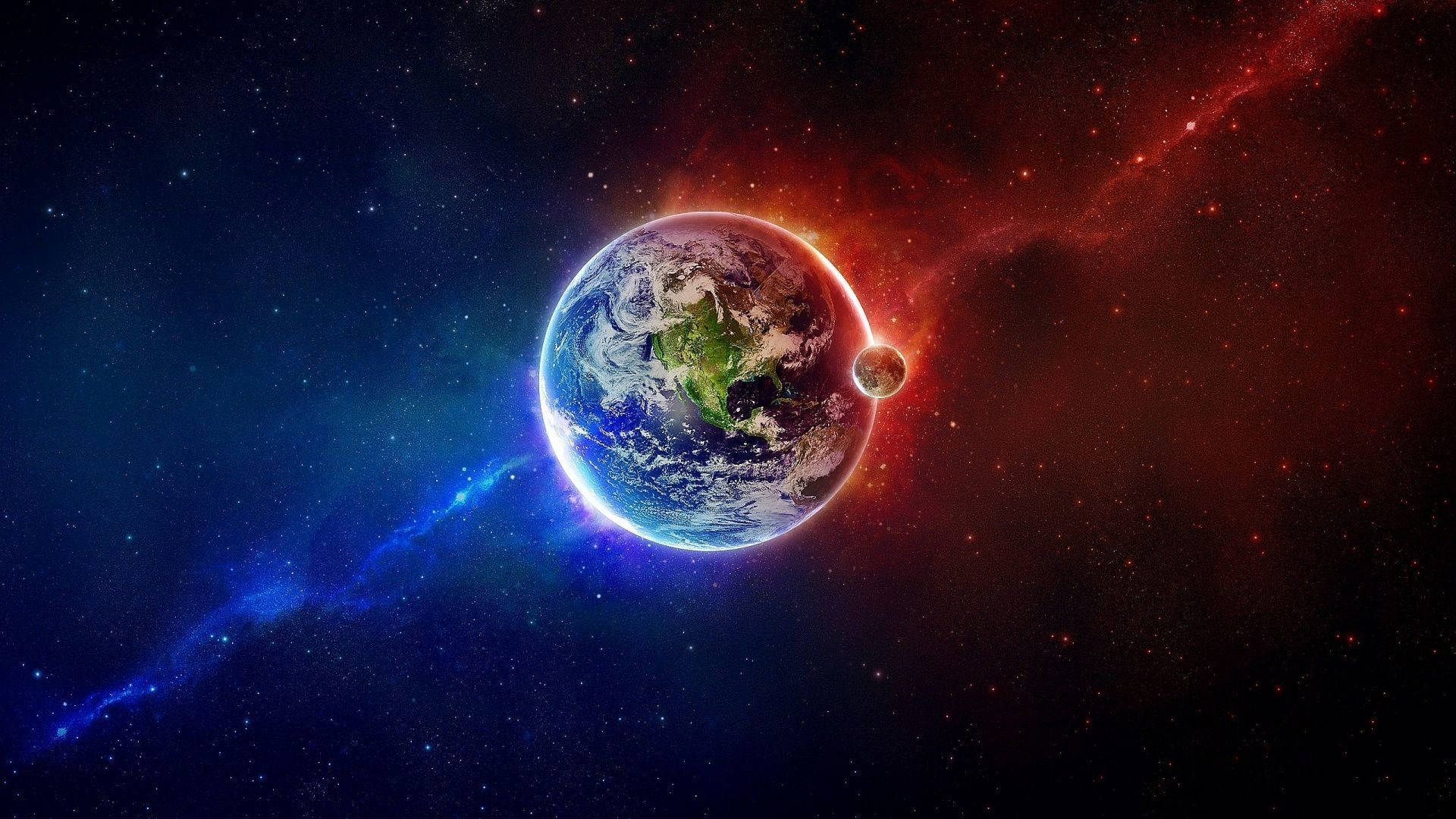Fire And Ice Earth Background