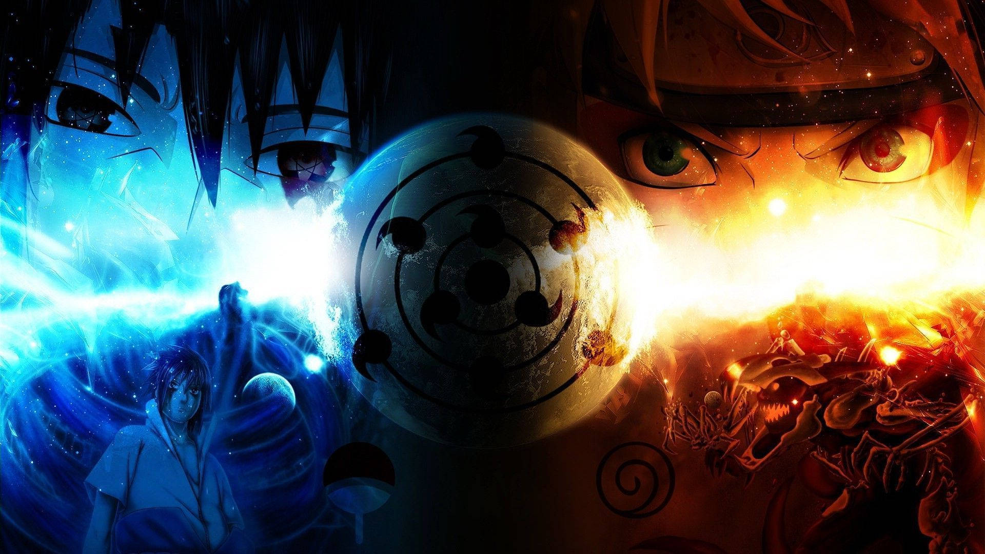 Fire And Ice Naruto Sasuke Background