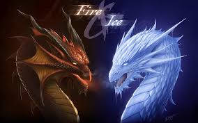 Fire And Ice Really Cool Dragons Background