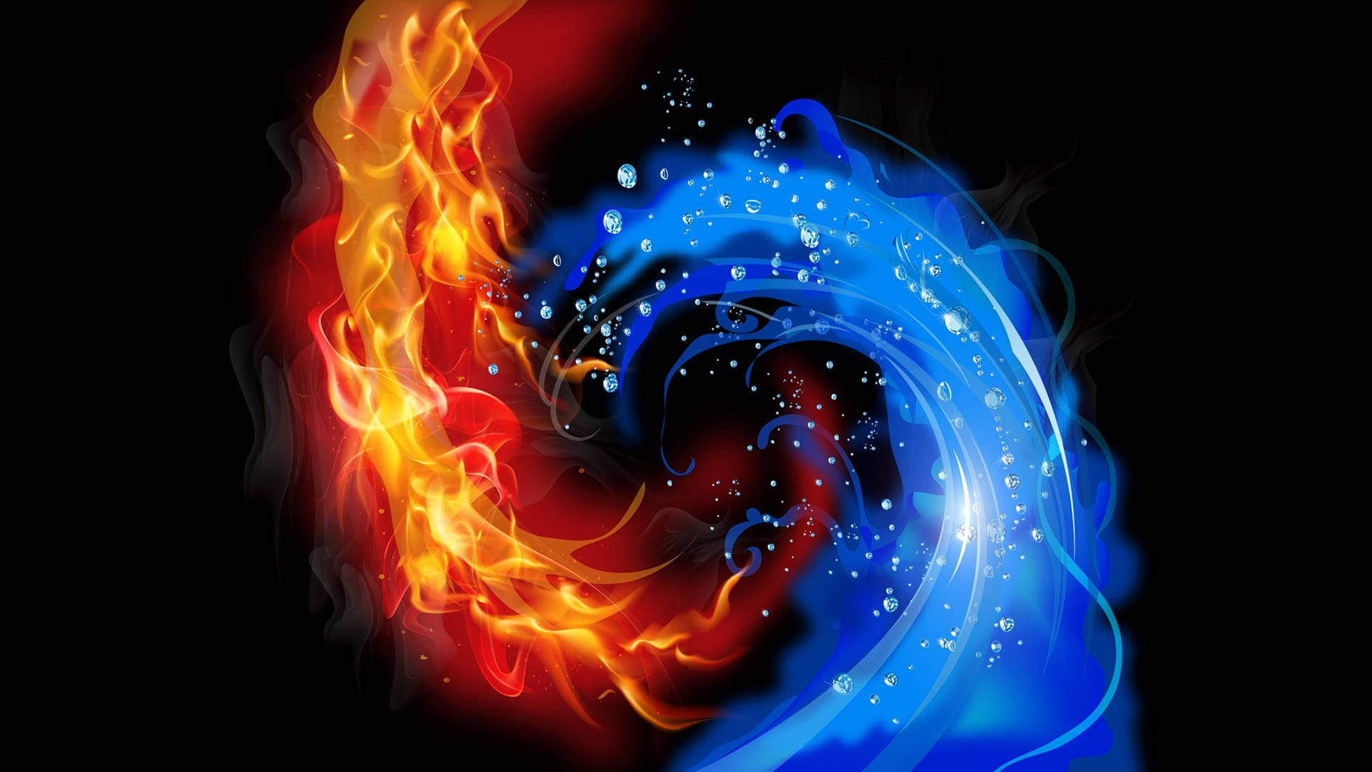 Fire And Ice Vector Art Background