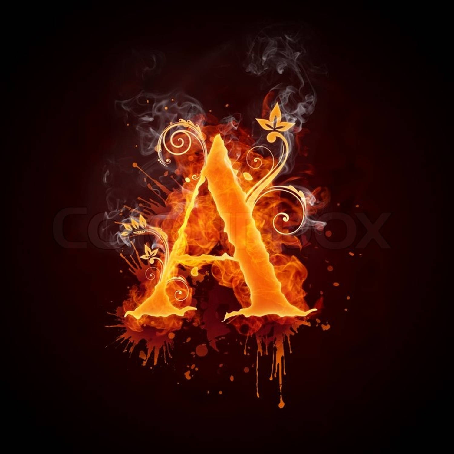Fire And Smoke Capital Alphabet Letter A