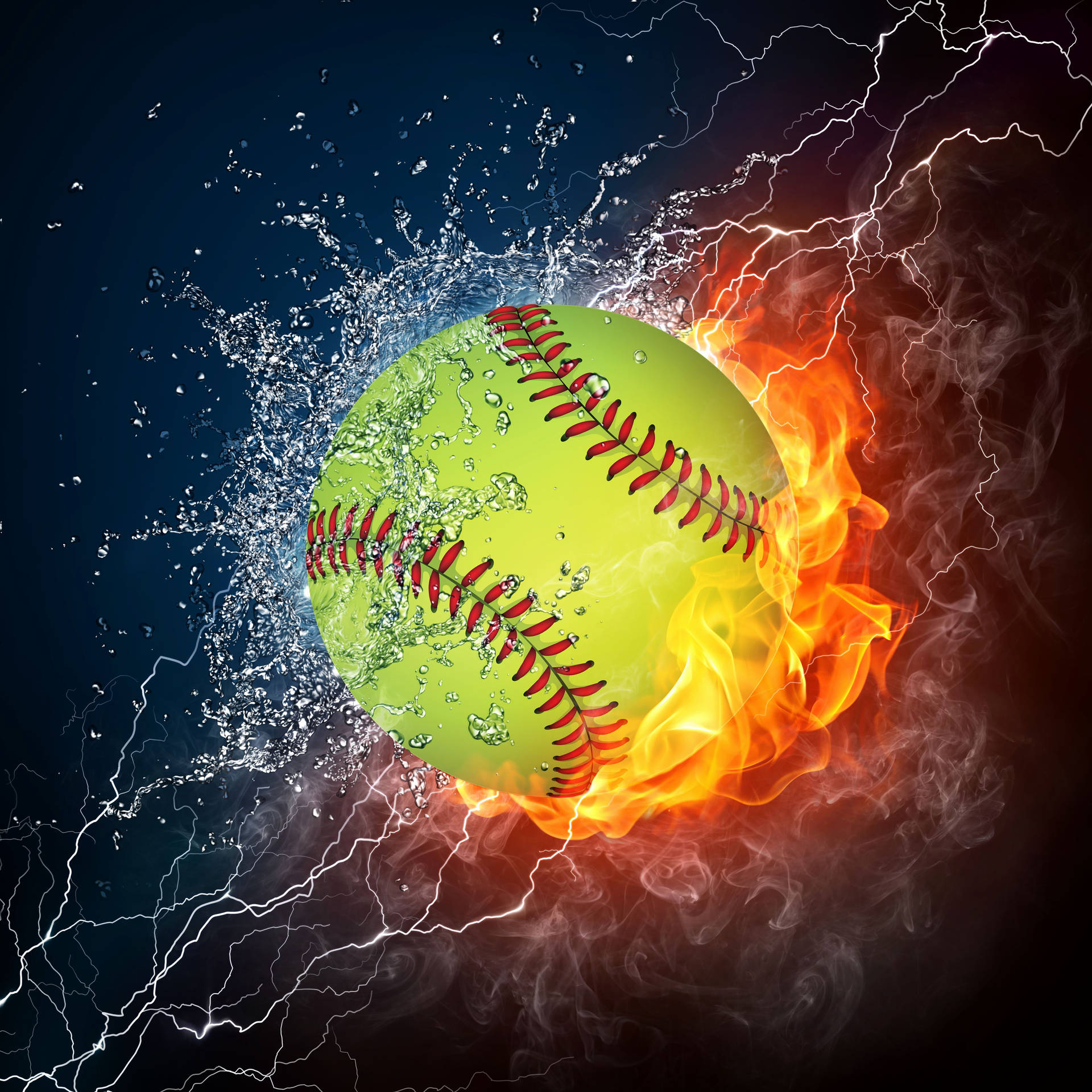 Fire And Water Awesome Softball