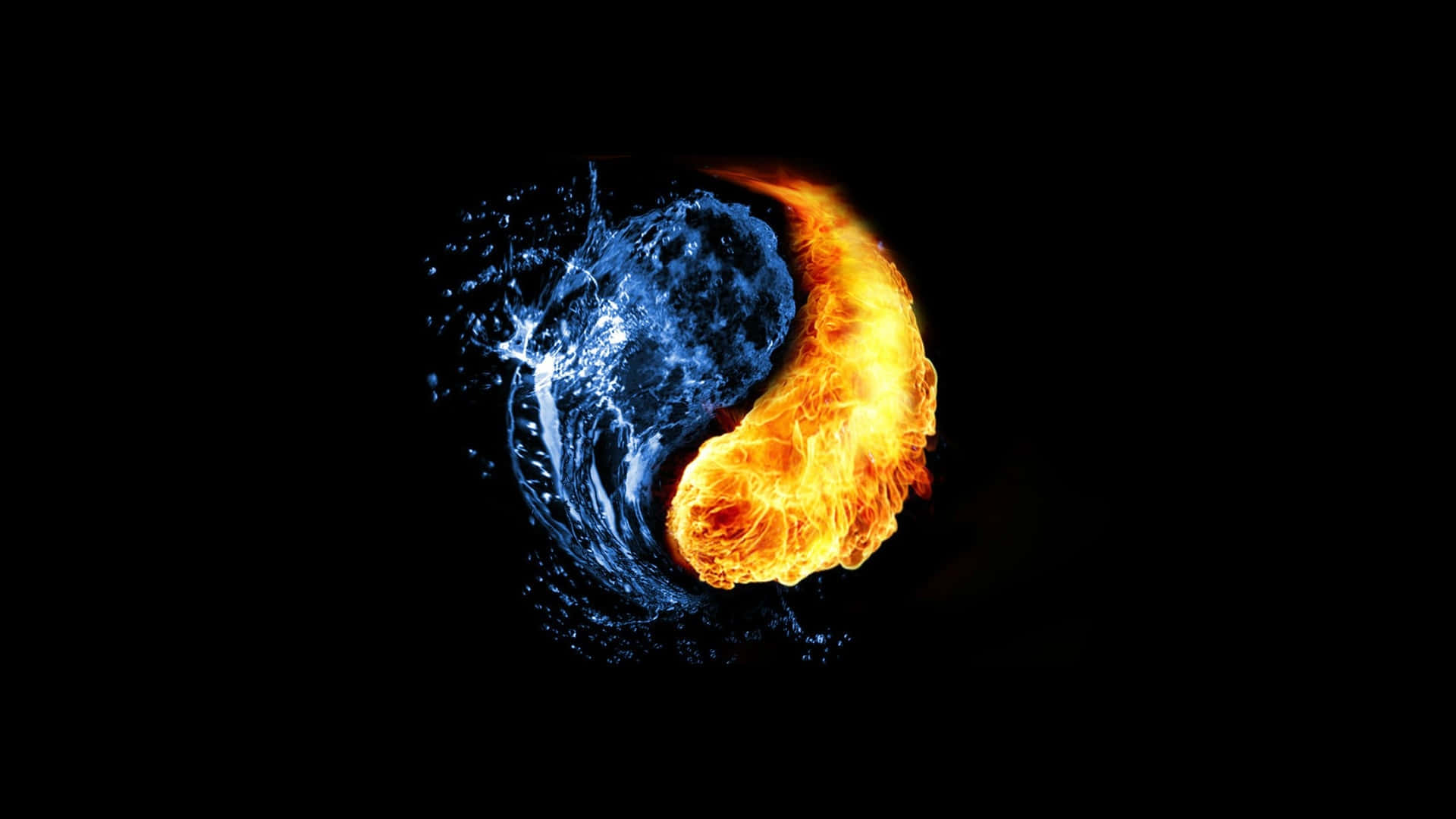 Fire And Water Yin Yang Symbol 4k