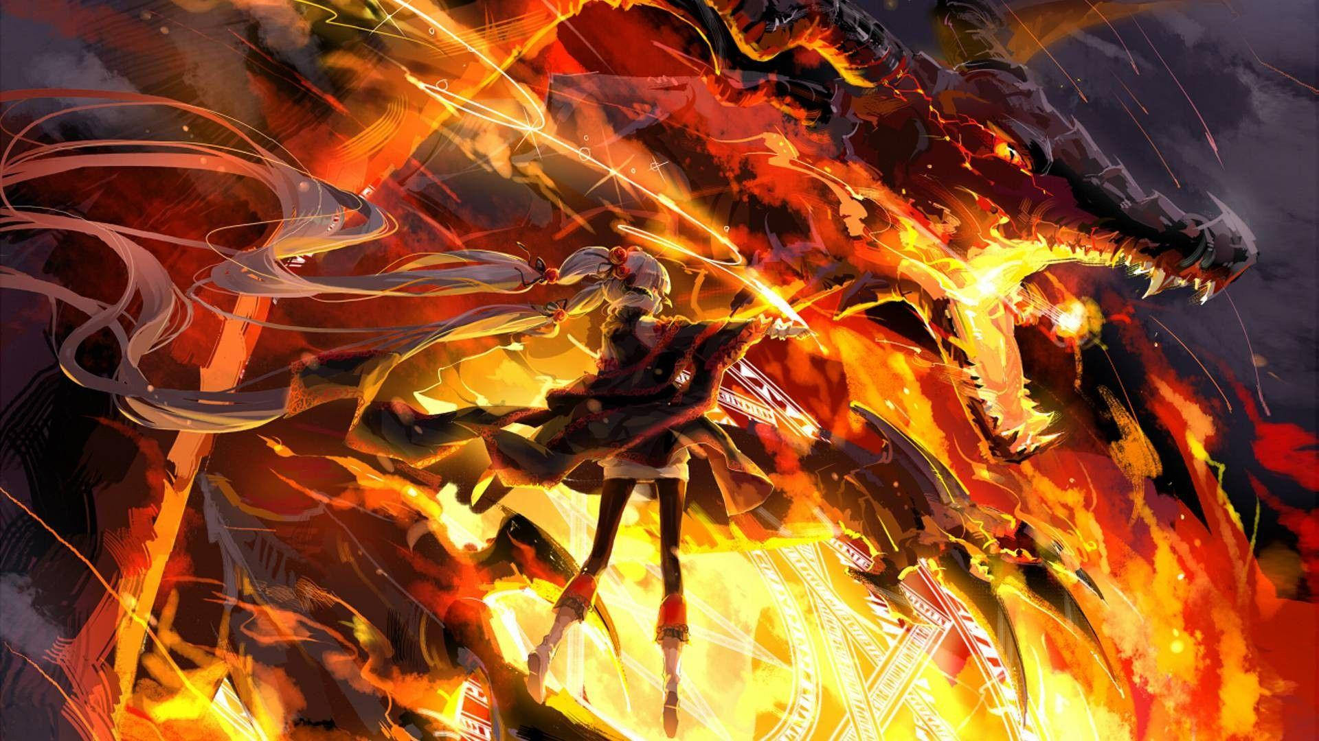 Fire Anime Dragon Girl