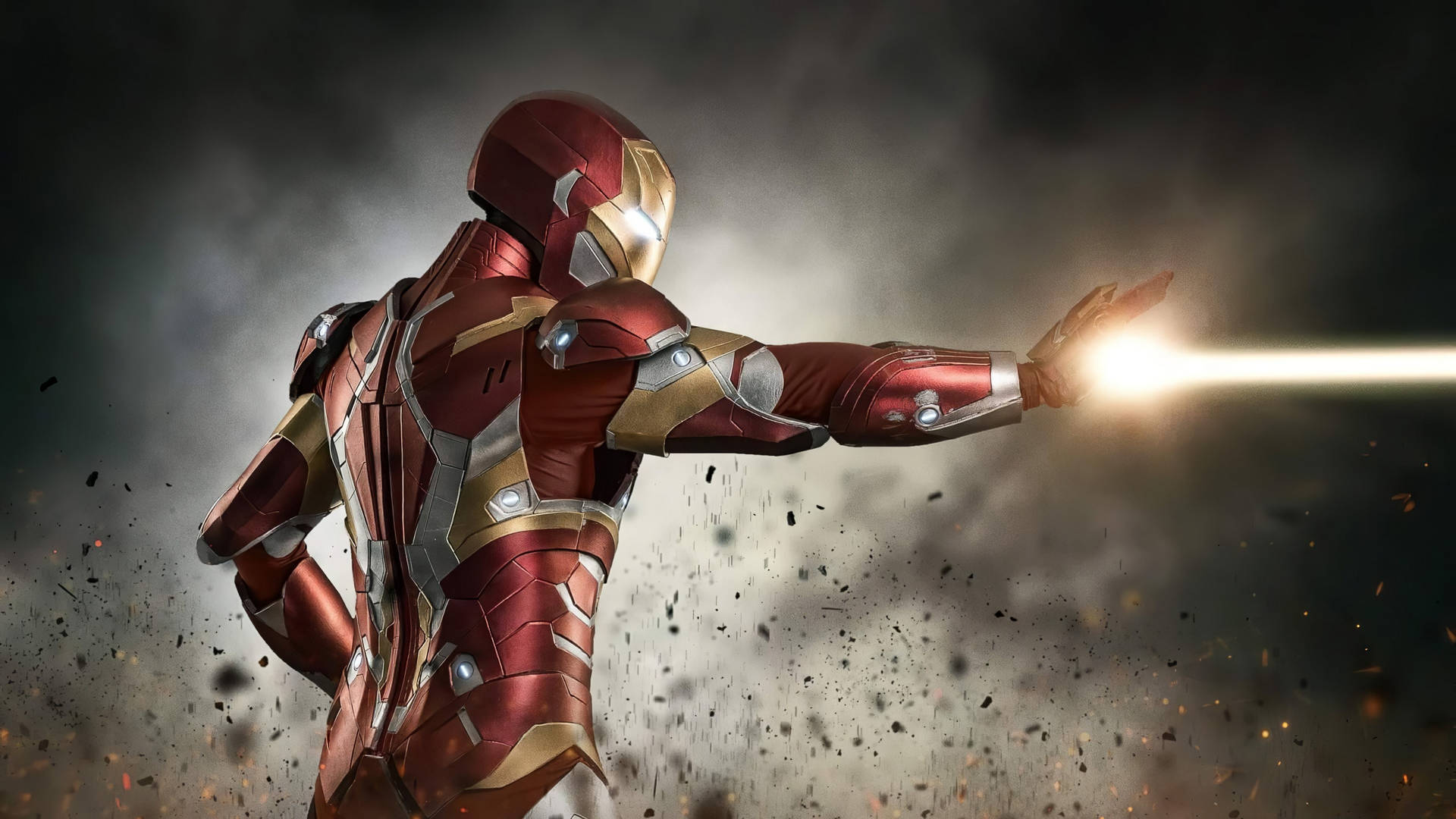 Fire Blast Iron Man Superhero Background